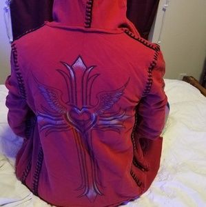 Sinful Red Zip up Hoodie
